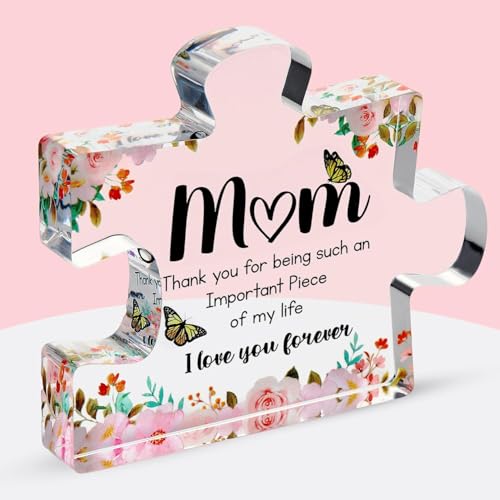 Cute Premium Thick Acrylic Puzzle Piece Gift for Mom – Adorable Mother’s Day, Christmas &...