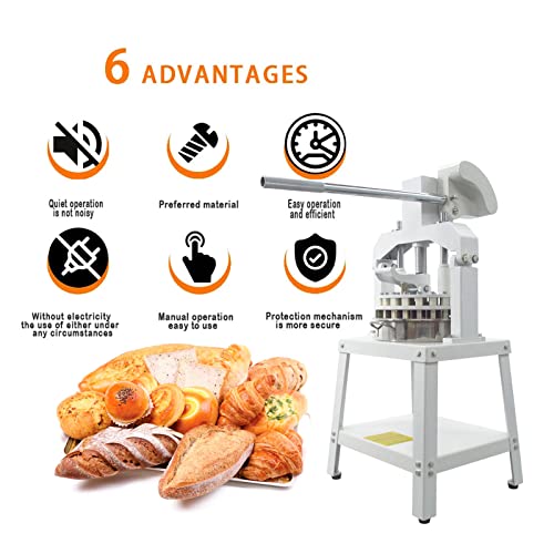 Intbuying T056520 Manual Dough Divider Cutter Machine 36Pcs Dough Dividing Cutting Machine Pastry Cutter Dough Lump Spacer Hand Press Pizza Dough Fillings Divider Stainless Steel Bakery Machine 30G-160G thumb #1