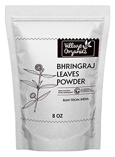 Village Organics Bhringraj Powder â Pure Ayurvedic Bhringraj Leaves Powder for Hair and Skin Problems â Encourages Healthy Hair Growth - Ideal for Both Men and Women â 8 Oz