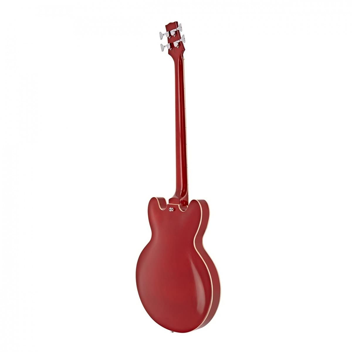 Gear4music Basso Semiacustico San Francisco Wine Red | Design Ispirato agli Anni '60-'70, Corpo a Doppio Cutaway in Wine Red, Due Pickup P90 Single Coil, Custodia e Cavo
