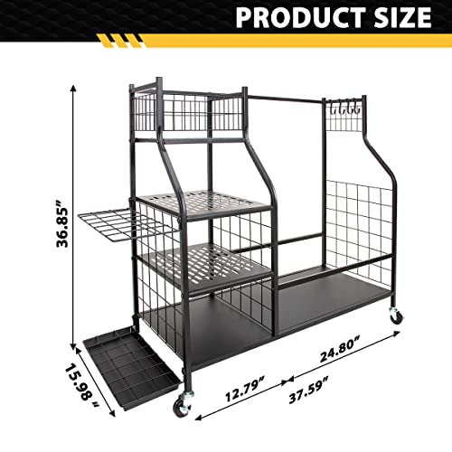 Golf Organizer Bag Storage Rack - Fit 2 Golf Bag And Other Golfing Equipment, Large Size Movable Garage Storage Shelf #TOP4