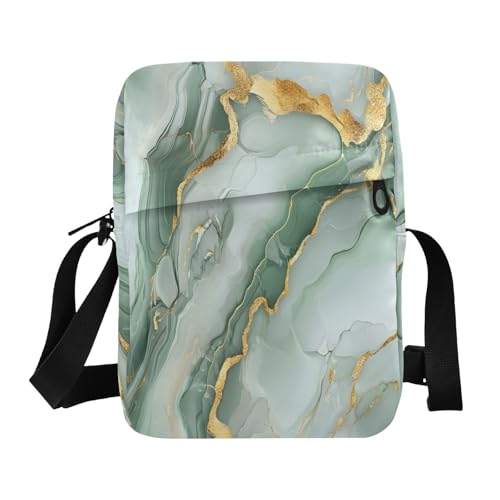 messenger bags over the shoulder bags for men Women's Purse Adjustable Strap for business business- Marble Green Grey