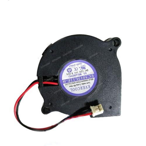 DJHAQDM Compatible para EVERCOOL EC5015L12E-B 12V 0.10A 50x50x15mm 2-Wire Ventilador refrigeración