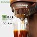 BENFUCHEN19 Bar Espresso Coffee Machine with Burr Grinder, Professional 2-in-1 Coffee Maker for Bean to Cup & Grounds, Touch Screen Latte Cappuccino Maker with Milk Frothing Steam Wand (Orange)