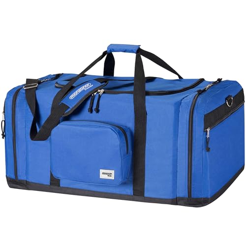 MONZANA® Reisetasche 90L 70x35x35cm Schultergurt Pad Abnehmbar Verstellbar Front & Seitenfächer Standfüße Weekender Duffelbag Sporttasche Blau MONZANA® Reisetasche 90L 70x35x35cm Schultergurt Pad Abnehmbar Verstellbar Front & Seitenfächer Standfüße Weekender Duffelbag Sporttasche Blau