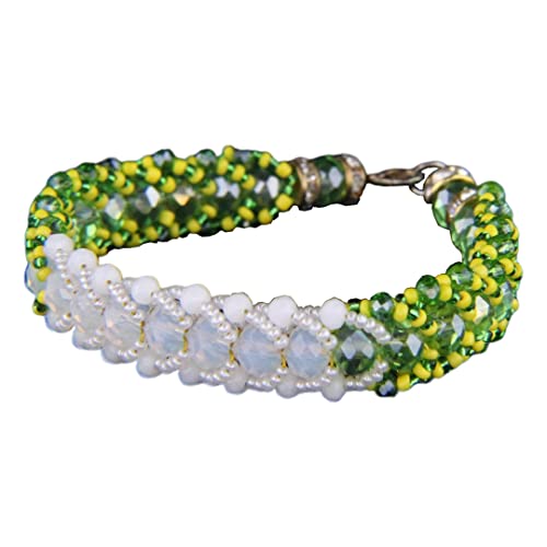 Ilde tejido de Obatala/ Orula/ Orunmila and Obatala Religious Bracelet, Yellow,Green,White, One Size
