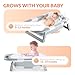 Collapsible Bathtub Baby for Infants & Newborns w/Thermometer, Drain Plug with Heat Sensor & Scoop – Compact Travel Baby Bath Space-Saving Bath for Travel, Shower & Small Bathrooms