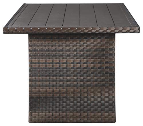 Signature Design by Ashley Outdoor Easy Isle Multi-Use Resin Wicker Patio Table, Dark Brown - image 4