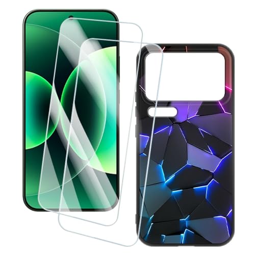 OAGELIM 2�Z�b�g �X�N���[���v���e�N�^�[ + �P�[�X Xiaomi 17 Pro Max 5G (6.9 �C���`) �Ƃ̌݊������� �A�[�e�B�X�e�B�b�N�J�X�^���v�����g�J�o�[�Ƌ����K���X�t�B���� �X�N���b�`�h�~ (�􂯖�)