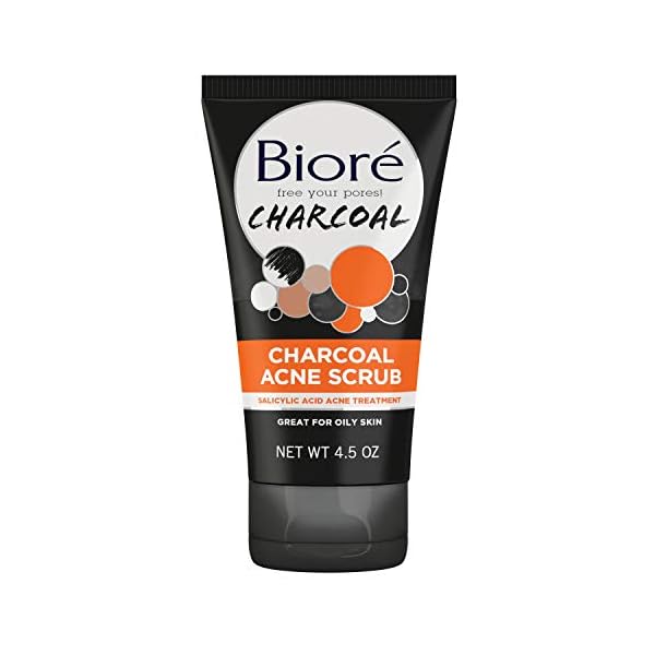 BiorÃ© Charcoal Acne Face Scrub, with 1% Salicylic Acid and Natural Charcoal, Helps Prevent Breakouts and Absorb Oil for Deep Pore Cleansing, 4.5 Ounce (HSA/FSA Approved)