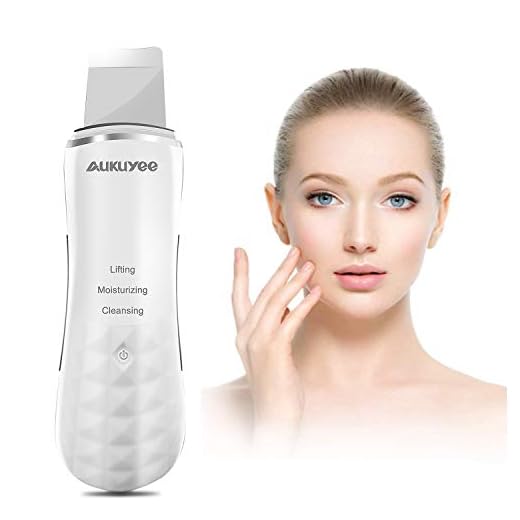 Espatula Ultrasonic Dispositivo, AUKUYEE Ultrasónico de Limpieza de la piel Facial,Depurador de piel facial portátil para Peeling facial poros Limpiador de la piel Dispositivo de belleza para el hogar