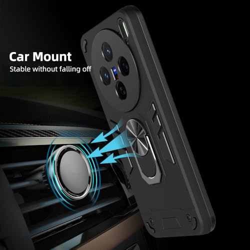 Image of NDCOM for Vivo X200 Back Cover | Precision Fit X200 Back Cover | Shockproof Ring Holder Case