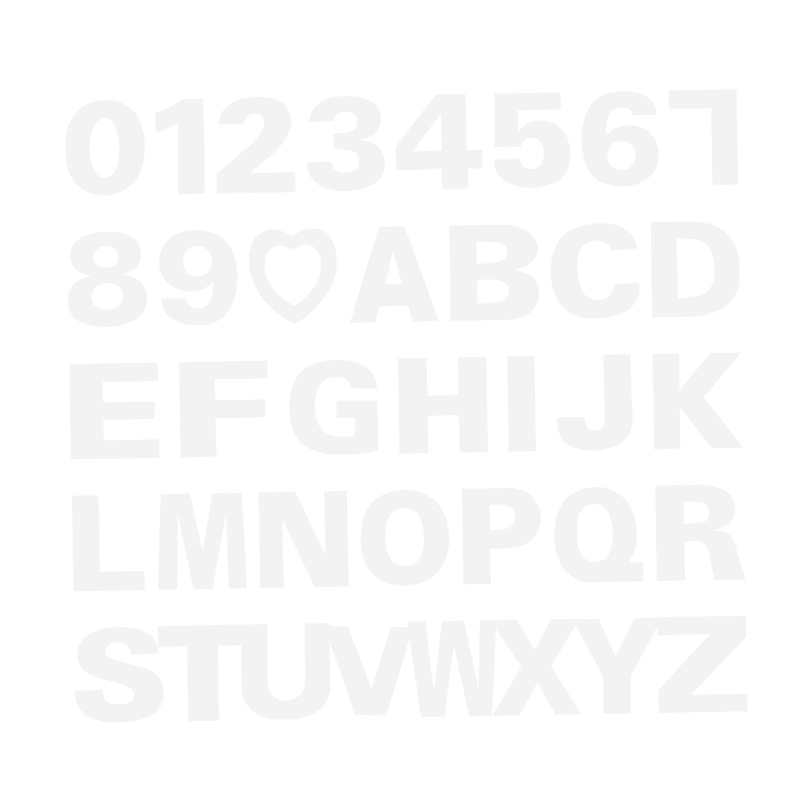 Stencil per Torte a Cuore 37 Pezzi in PET per Numeri e Lettere
