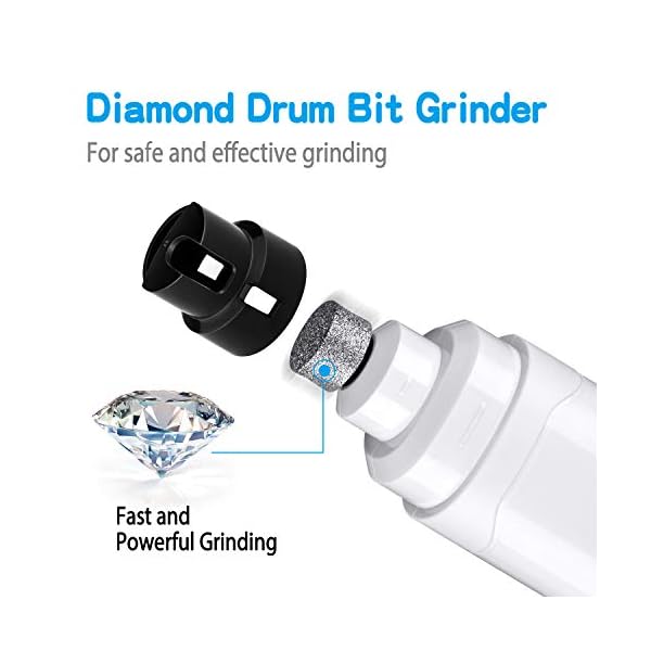 Casfuy dog nail grinder upgraded professional 2 speed electric rechargeable pet nail trimmer painless paws grooming smoothing for small medium large dogs cats white  urban country home decor