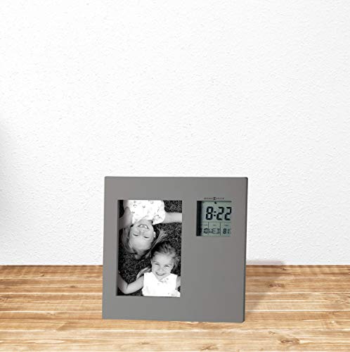 Howard Miller Picture This Table Clock 645-553 – Titanium Photo Frame & Lcd Digital Display With Quartz, Alarm Movement #TOP3