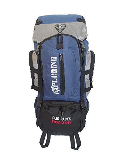 MOCHILA CARGUEIRA VIAGEM CAMPING TRILHA PESCA IMPERMEÁVEL 55L Azul