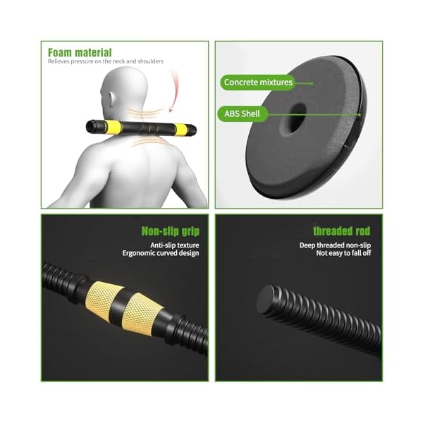 Adjustable Dumbbell Set, 44/66 lb Free Weight Dumbbell Barbell Set with Connectors, Converts to Barbell, for Home Gym Exercise, Women's and Men's Fitness Gear - Image 5