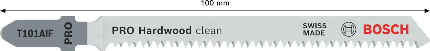 Bosch Professional 5 x dekupaj testere bıçağı T 101 AIF Clean sert ahşap için (sert ahşap, düz kesim, dekupaj testeresi aksesuarı)