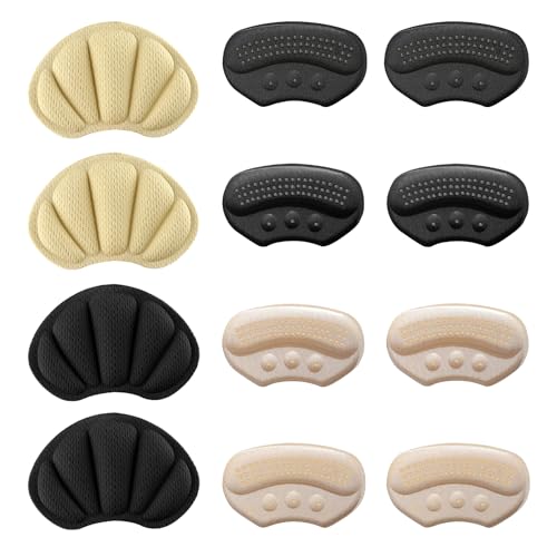 6 pares de almohadillas para el talón unisex, protectores de talón cómodos y absorbentes, almohadillas de talón retráctiles para zapatos grandes, ajuste perfecto y cómodo, adecuado para zapatillas