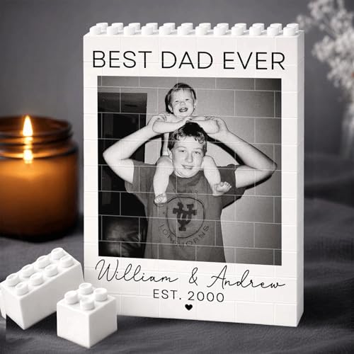 Love Signal Personalized Building Block Photo Block for Dad Custom Photo & Text Building rick Dad Puzzle Gifts from Daughter Son Father Day Birthday Gifts for Grandpa Daddy Husband 05