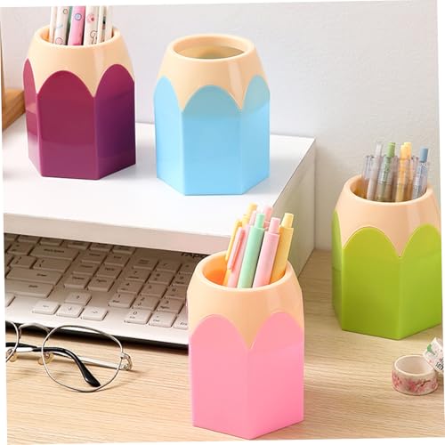 Pot à crayons 5pcs en plastique en forme de crayon pour bureau