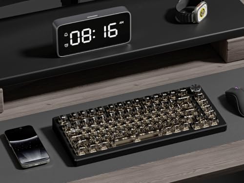 Image of dagaladoo Clear keycaps,Transparent Keyboard keycaps,Jelly Key caps Set,Shine Through keycap，MDA Profile Keyboard caps for Mx Switches Mechanical Keyboard(Black)