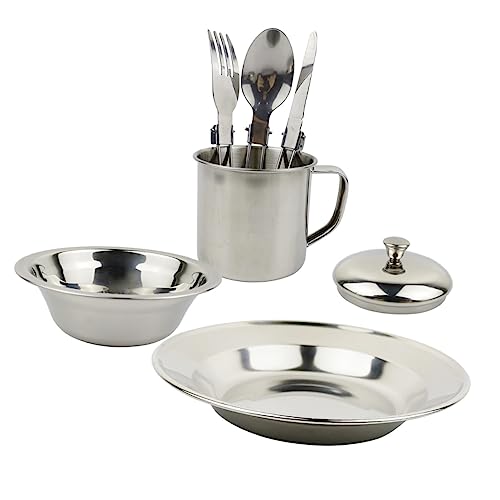 Totority Camping Cookware Stainless Steel Camping Pots 1 Set Outdoor Picnic Cookware