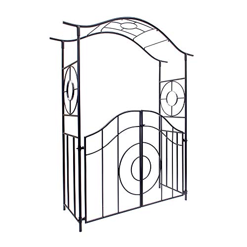 Achla Designs Arb-40 Tuscany Wrought Iron Garden Trellis Arch Arbor, Graphite #TOP3