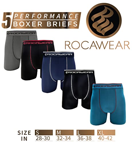 Rocawear Performance 4, 5 or 6 Pack Sport Fit Underwear, Stretch Performance Breathable Cool Support Men Boxer Briefs2
