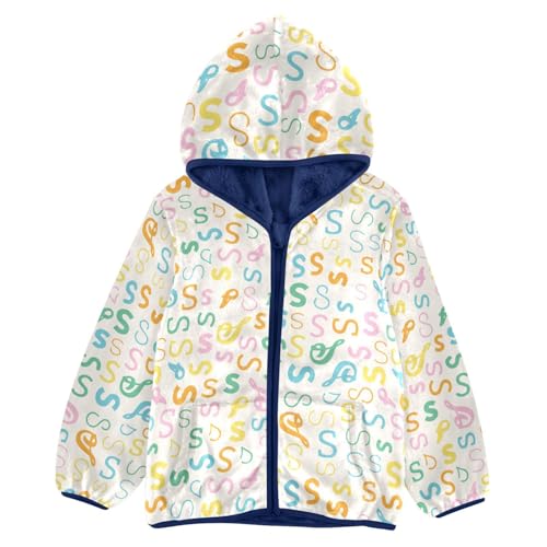 Letter S Girls Fleece Jacket Girls Fall Jacket Girls Zip Up Hoodie Girls Sherpa Jacket 2-10T