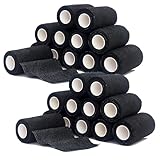 24 Rolls Self Adhesive Bandage Wrap, Vet Wrap 4 Inch for Horses Dogs Wounds Care Dressings, Elastic Self Stick Cohesive Bandage Wrap, Wrist, Sports, Ankle Tape Leg Wraps Black