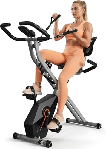10dB Quiet Stationary Bike With Bands