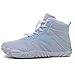 Hike Winter Barefoot Boots Womens Mens, Minimalist Warm Zero Drop Snow Booties Slip On Footwear, Wide Toe Waterproof Barefoot Hiking Shoes Outdoor (YN-9 Blue, Adult, Women, 10.5, Numeric, US Footwear Size System, Wide)