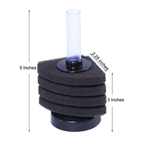 Image of AQUANEAT Aquarium Corner Sponge Filter, for Breeding Shrimp Nano Fish Tanks with Airline Tubing, Valves and Suction Cups, up to 10Gal (Pack of 2)
