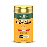 VAHDAM Golden Milk Powder/Turmeric Ashwagandha Latte Mix (100g, 40 Cups) - Caffeine-Free, Powerful Curcumin, Turmeric Powder & Ashwagandha