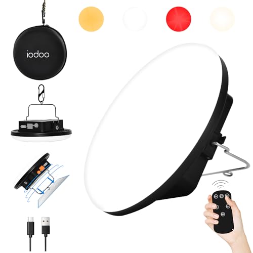 Image of IODOO 16500mAh 60W Rechargeable Camping Light with Remote 3000LM 2700 /4000 /6500K LED Camping Lantern Portable IP65 Waterproof Tent Lights Power Failur