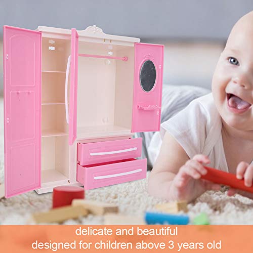 RiToEasysports Puppenhaus-Kleiderschrank, Puppenhaus-Miniatur-Kleiderschrank für Puppen, Mädchen, Spielzeug, Geschenk… – Bild 3