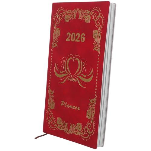 Lurrose Agenda Hebdomadaire A6 Rouge 2026 Liste de Tâches, Carnet de Gestion du Temps Quotidien, Planificateur D'objectifs pour Étudiants et Usage Scolaire, Mini Organiseur Productivité