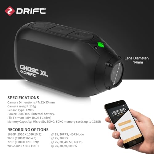 DRIFT Ghost XL Action Camera – HD 1080p Action Camera for Vlogging, Live Streaming – Up to 9hrs Battery Life – 330-Degree Rotating Lens, Helmet camera Waterproof, Wi-Fi/BT - Image 6