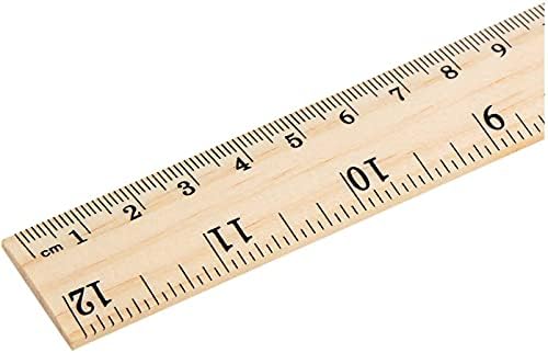 MantraRaj 12inch 30cm Traditional Wooden Ruler School Quality Office School Stationery 2 Precise Scales for School Classroom Home Office Crafts for Teachers, Students, Artists