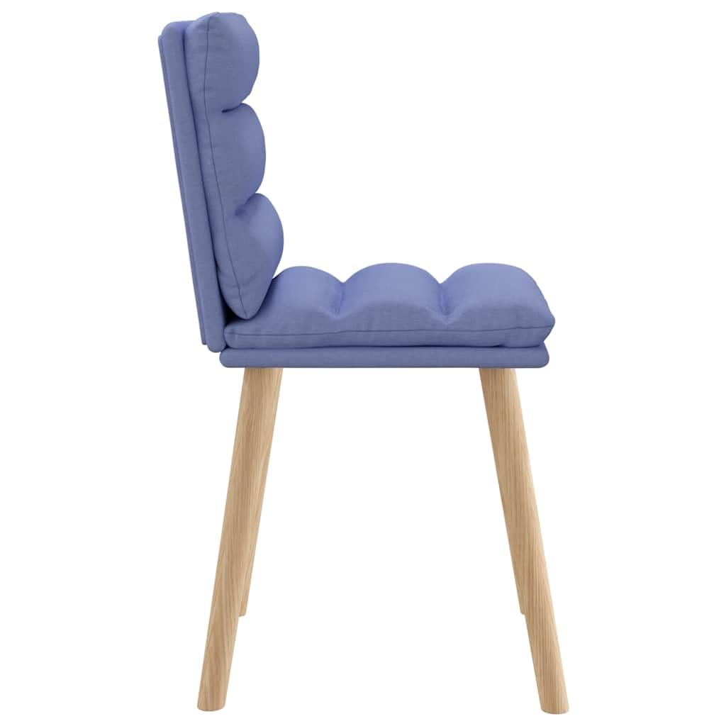 Juego de 4 sillas de comedor, tela azul vaquera, fundas duraderas y transpirables, marco de metal resistente y madera, cómodo acolchado de espuma para comedor y sala de estar