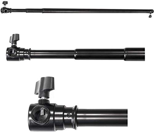 BOLLUMA 1,2 à 3 m Barre Transversale Télescopique en Alliage d'Aluminium pour Studio Photo Vidéo Support de Toile de Fond, Fond de Studio en Papier etc Cover