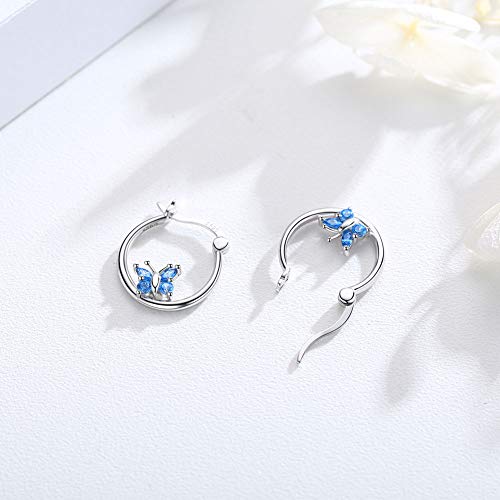 Hypoallergenic Panda/Unicorn/Hummingbird/Dolphin Hoop Earrings for Women 925 Sterling Silver Animal Huggie Hoop Earrings Jewelry Gifts for Sensitive Ears2