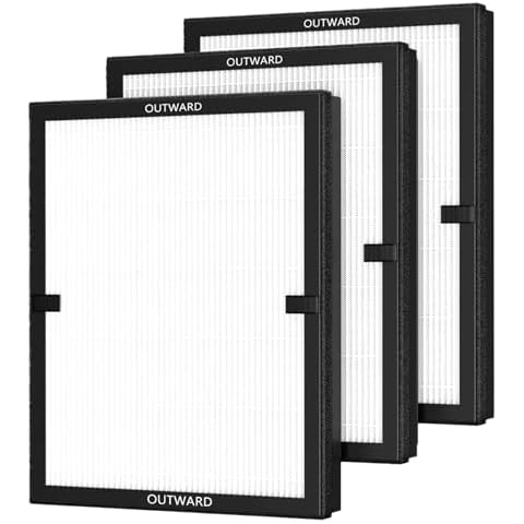 E-200 Filters Fit for Lunino Air Purifier Filter Replacement E-200, 3 Stage Strong and Efficient Filtration System with Activated Carbon Filter, 3 Pack Cover