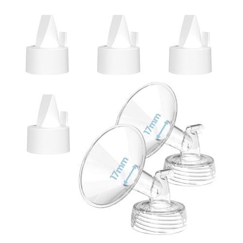 Image of Flange Inserts for Spectra, Spectra Replacement Pump Parts for S1/S2/9 Plus, Not Original Accessories, Breast Pump Parts Include 2-Pack17MM Flanges and 4-Pack Duckbill Valves