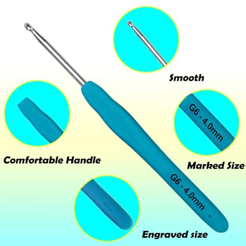 Image of Yarniss Ergonomic Crochet Hooks Set, 9 Sizes Crochet Hooks with Case 2.0mm~6.0mm for Beginner (Pack of 2)