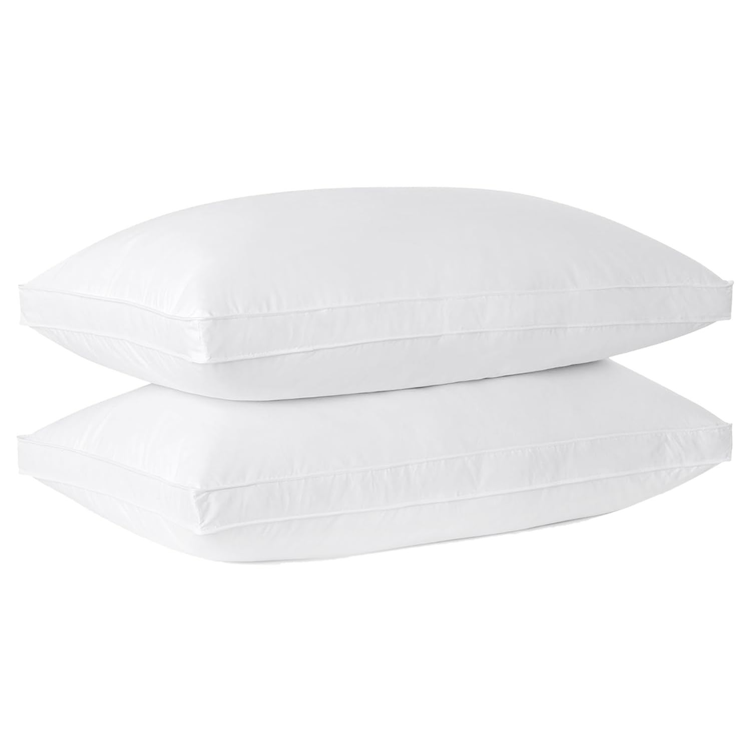 Lancashire Textiles White Front Sleeper Pillow Back Neck Shoulder Pain 100% Cotton Cover High Grade Super Bounce Hollowfibre Filling Hypoallergenic Pillow Multipack Pack Of 2