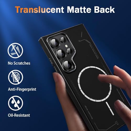 Image of DIZORO Premium Magnetic Case for Samsung S24 Ultra, [Military Grade Drop Protection][Fit for MagSafe], Slim Anti-Fingerprint & Soft Touch Full Body Protective Cover for Samsung S24 Ultra (Black)