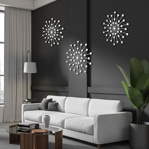3Pcs Crystal Diamond Wall Art for Living Room Cover