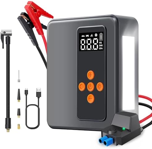 8000A Jump Starter With Air Compressor - 99800mAh 12V Portable Car Battery Booster - View #5